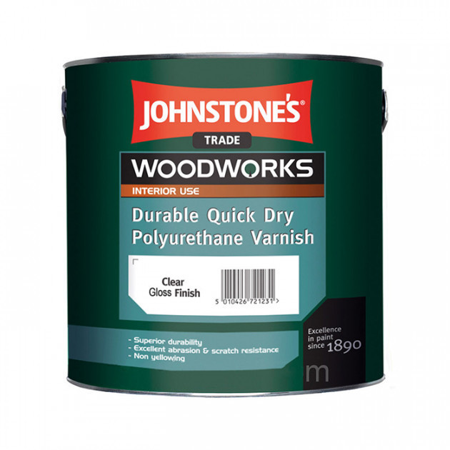 

Лак для мебели JOHNSTONE'S Quick Dry Polyurethane Varnish Clear Gloss (полуглянцевый) 2,5 л