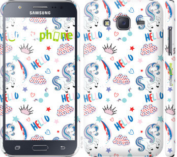 

Чехол на Samsung Galaxy J5 (2015) J500H Единорожки 2 "4715c-100-535", Синий