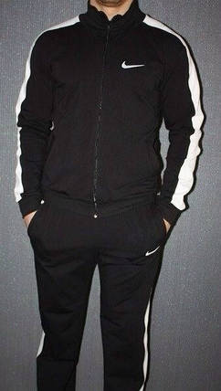 Спортивный костюм Найк, мужской костюм Nike, черный с белым, трикотажный, фото 2