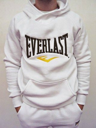 Спортивний костюм Еверласт, чоловічий костюм Everlast, білий кенгуру, трикотажний