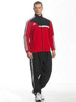 Спортивный костюм Адидас, мужской костюм Adidas, красная кофта, черные штаны, с лампасами, трикотажный, фото 2