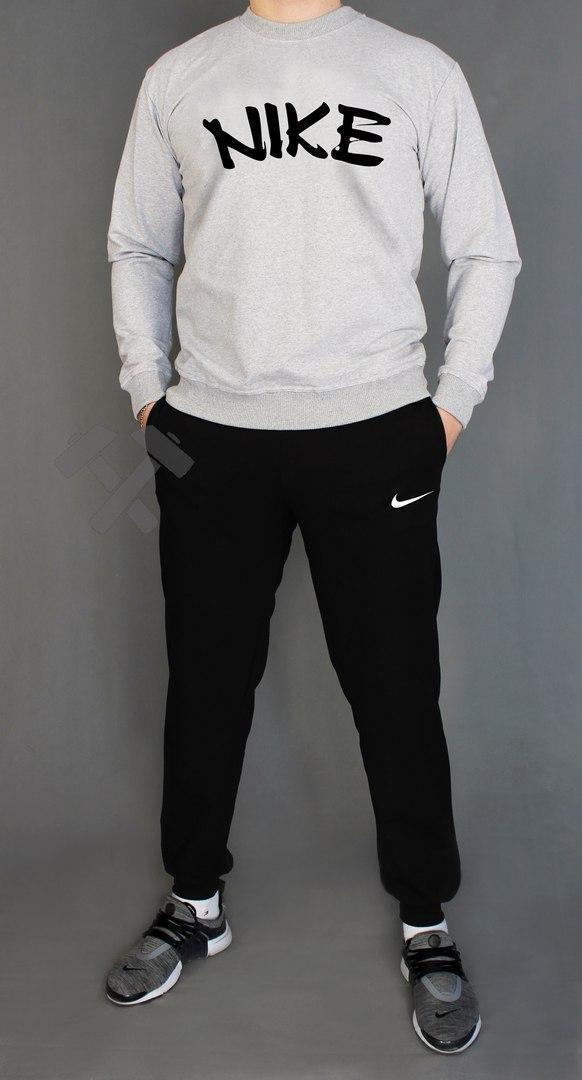 Спортивный костюм Найк, мужской костюм Nike серый, трикотажный