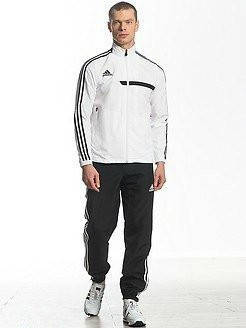 Спортивний костюм Адідас, чоловічий костюм Adidas, біла кофта, чорні штани з лампасами, трикотажний, фото 2