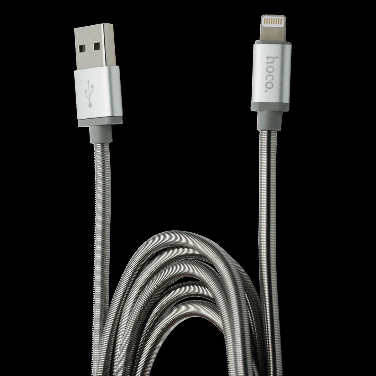 

Кабель USB Hoco U5 Lightning Full-Metal 1.2m Silver