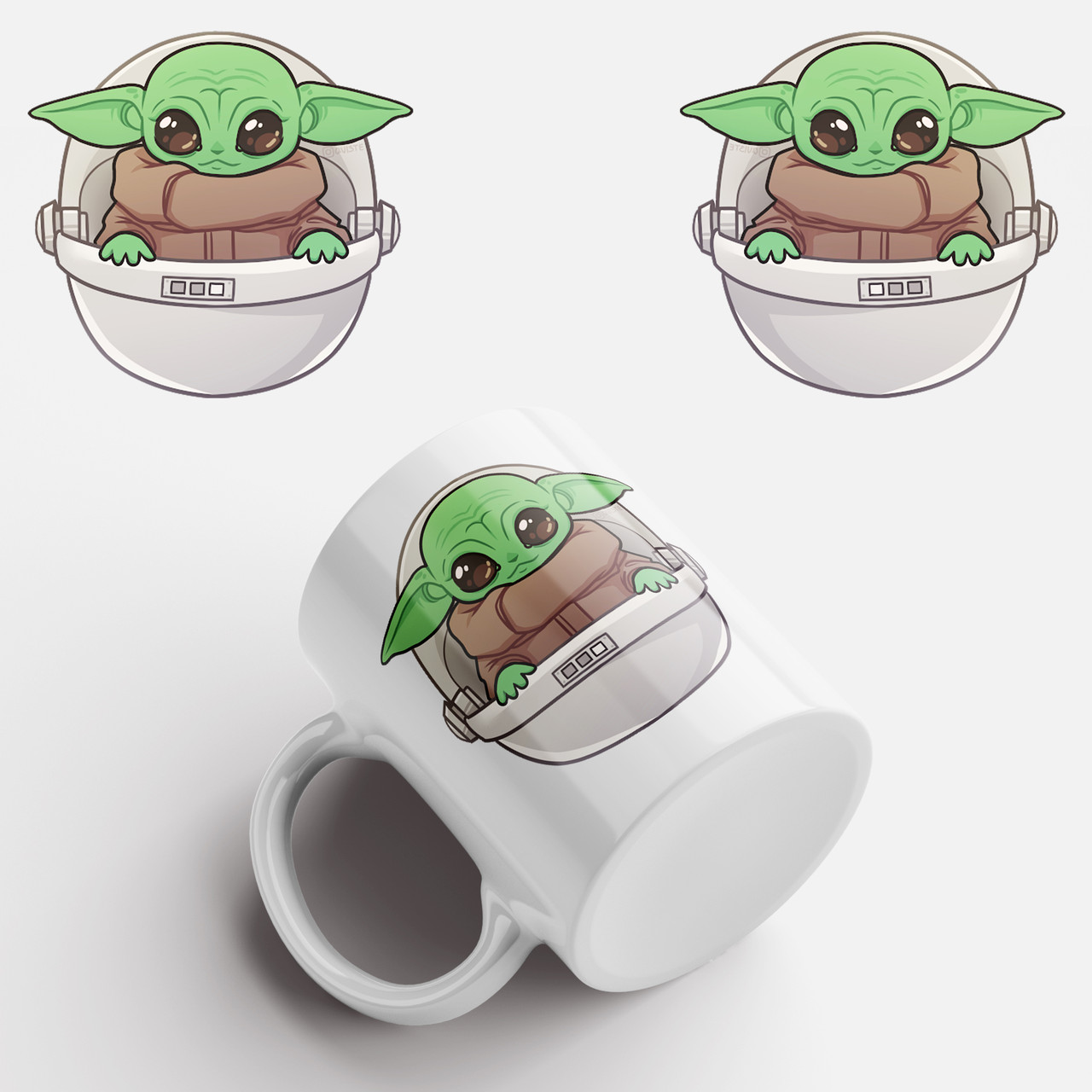 Чашка з принтом Маленький Йода. Baby Yoda Logo v2. Чашка з фото