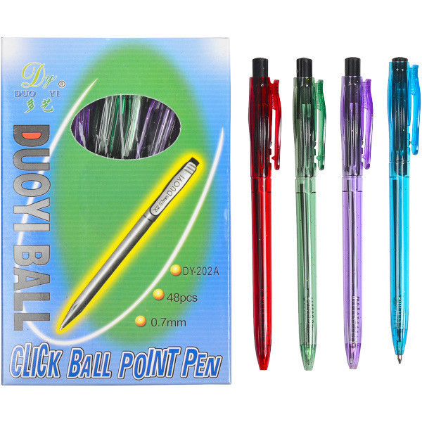 48x Ручка шариковая автоматическая Duoyi DY-202A, синий 0.7мм