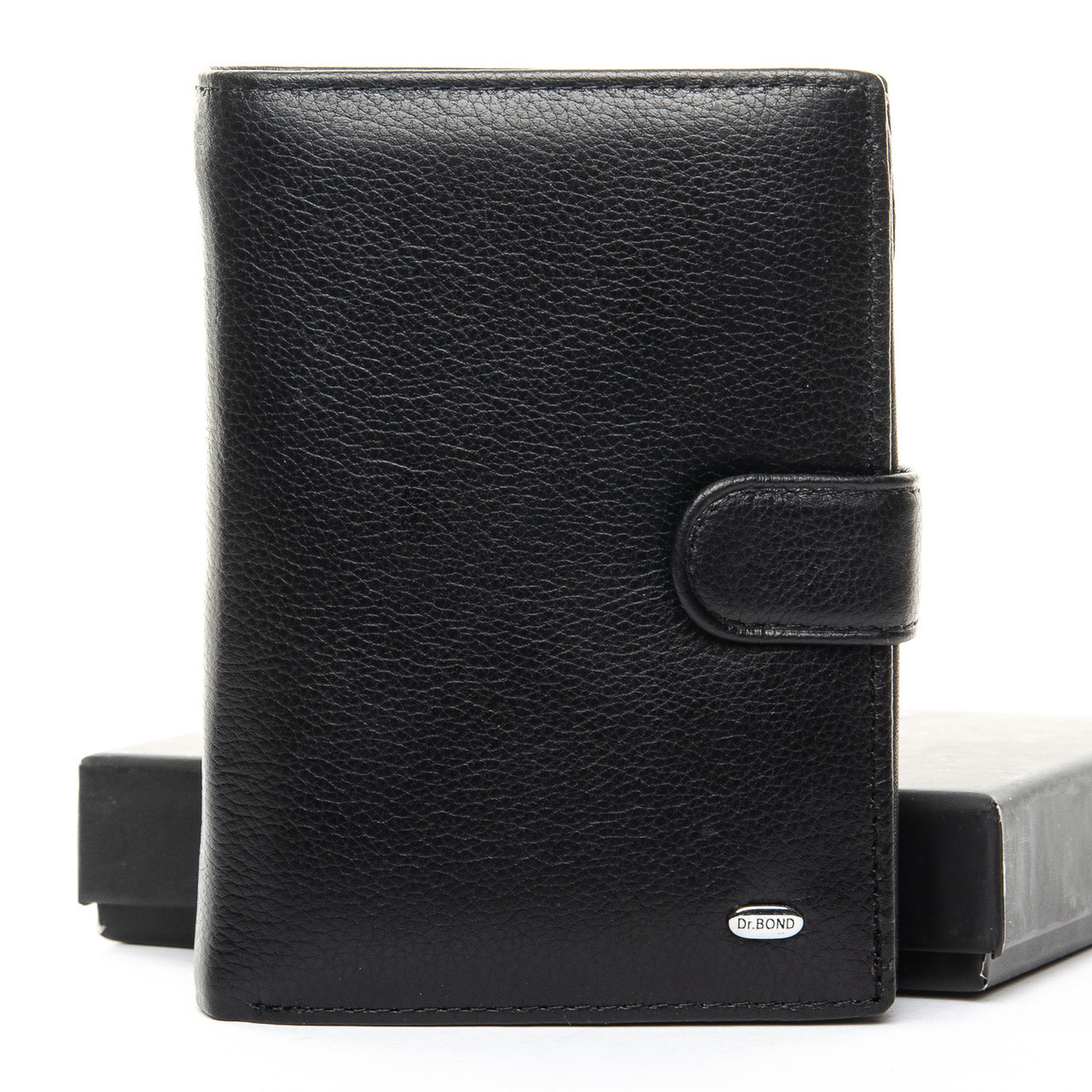 

Мужской кошелек из натуральной кожи Classic DR. BOND (10.5*14*2 см) M1 black, Черный