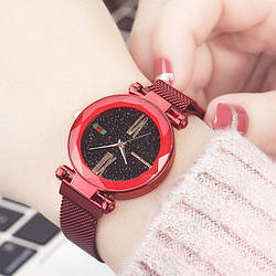 Стильні жіночі годинники Starry Sky Watch червоні