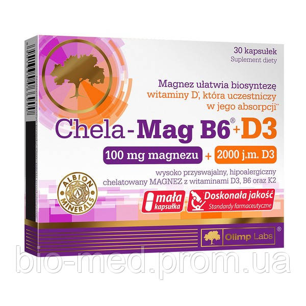 

Olimp Chela-Mag B6+D3 - для костей, мышц, нервной системы, 30 шт