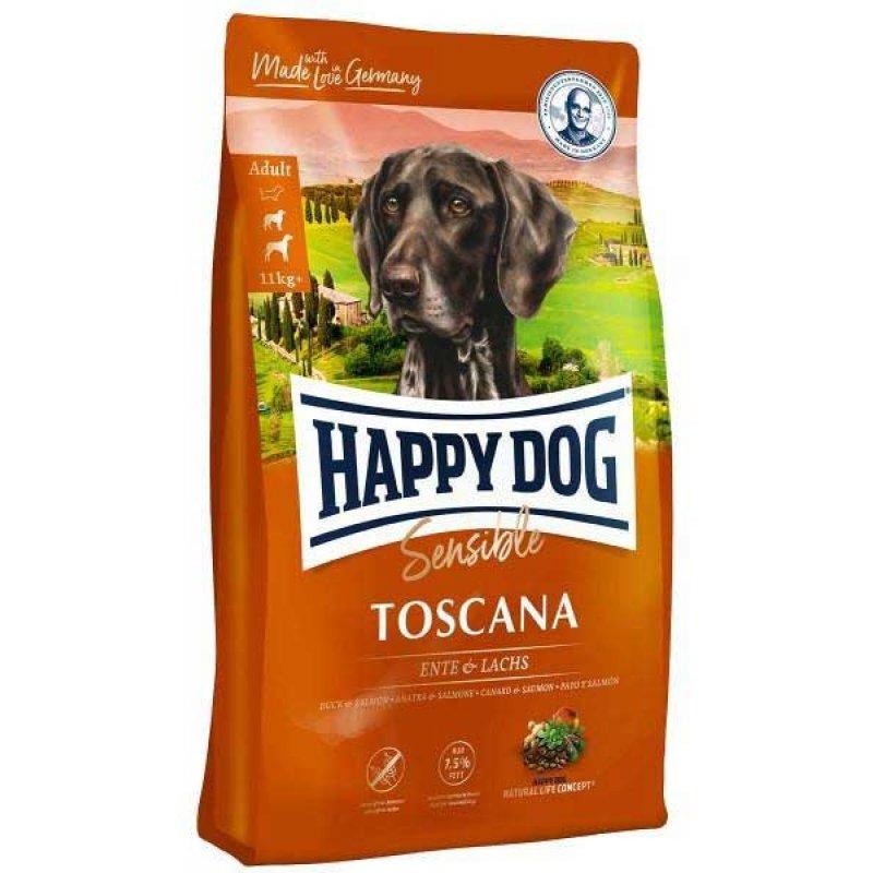 

Сухой корм HAPPY DOG Сюприм Toscana для стерилизованных собак с уткой и лососем, 4 кг