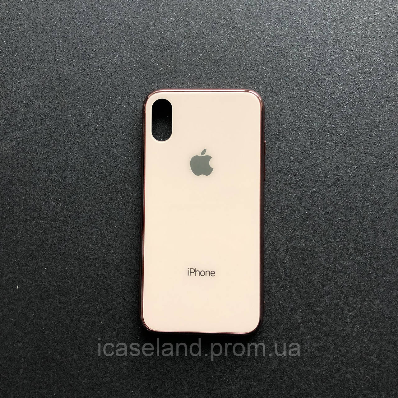 

Стеклянный чехол для iPhone X/Xs, glass case, розовый песок