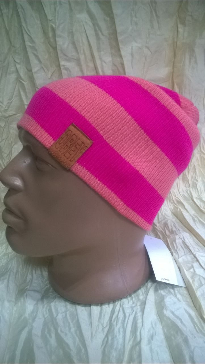 

спортивная шапка двусторонняя двойной вязки унисекс цвет малиновый + розовый