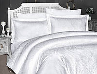 Комплект постільної білизни First Choice Jacquard Misra Beyaz сатин 220-160 см білий