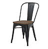 Стул Tolix черный матовый металлический с деревянным сиденьем, дизайн Xavier Pauchard в стиле лофт, фото 6
