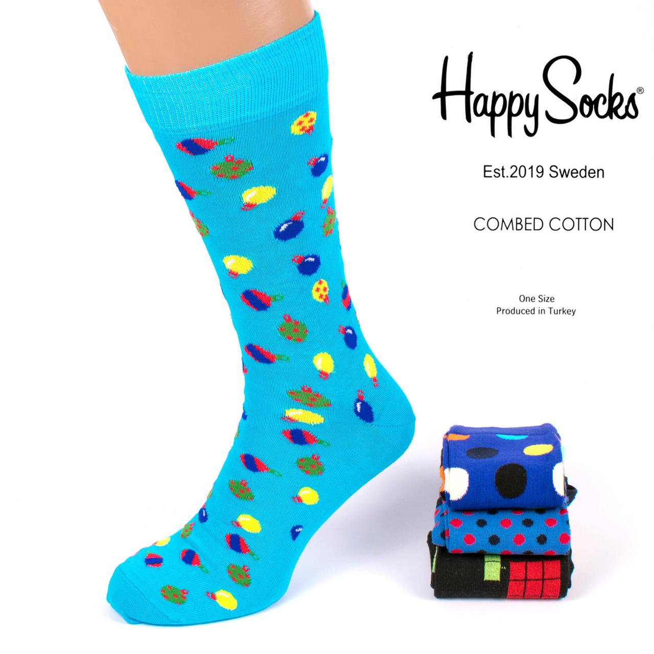 

Носки женские яркие Happy Socks 2019-8. В упаковке 12 пар. Размер 36-40. Турция., Комбинированный