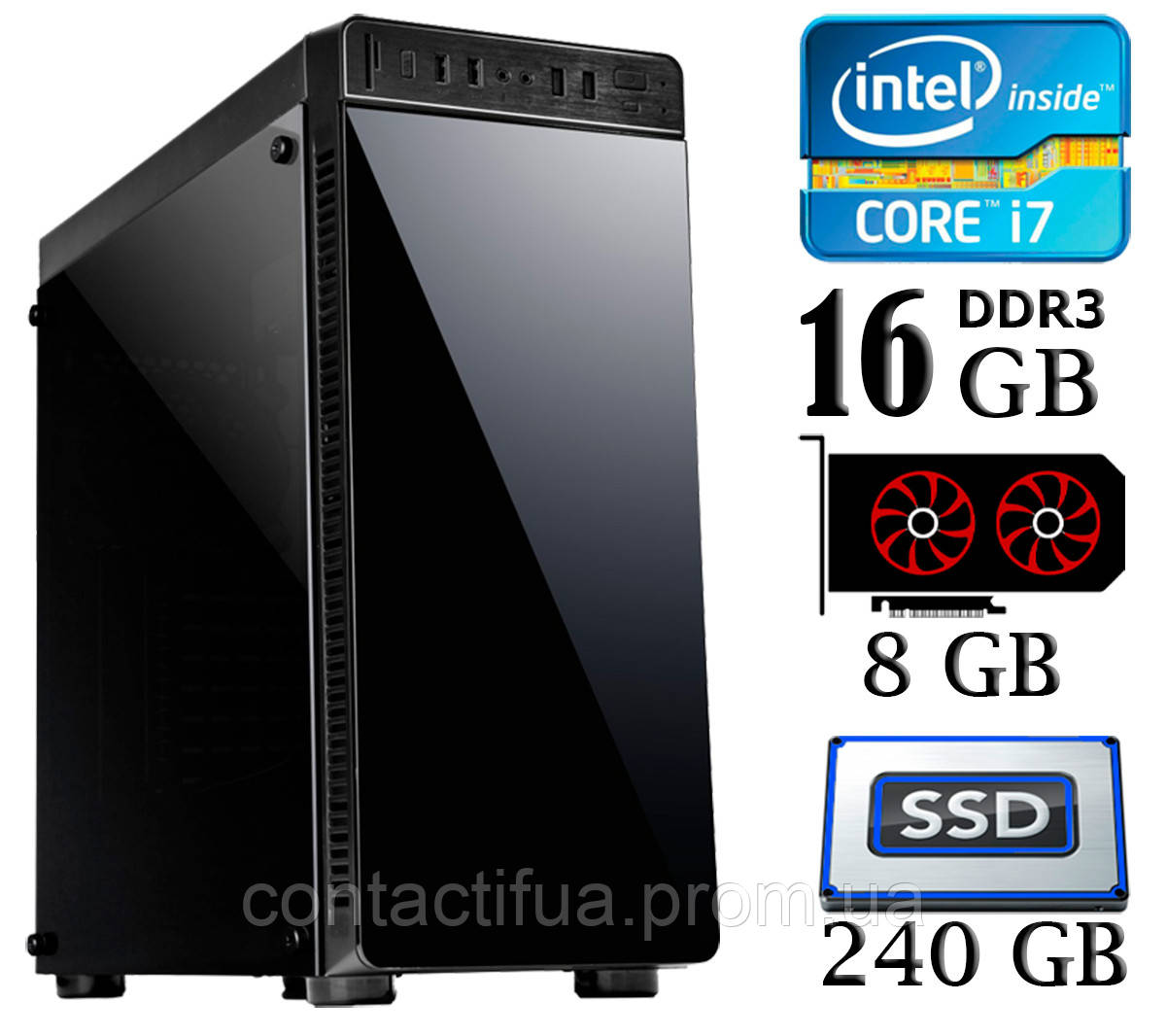 PC0897/ Intel Core i7-3770/ 16Gb DDR3/ SSD 240Gb/ HDD 1Tb/ RX 580 8Gb Нет в наличии