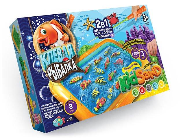 

Кинетический песок Danko Toys KidSand настольная игра Клевая рыбалка 7659DT, Синий