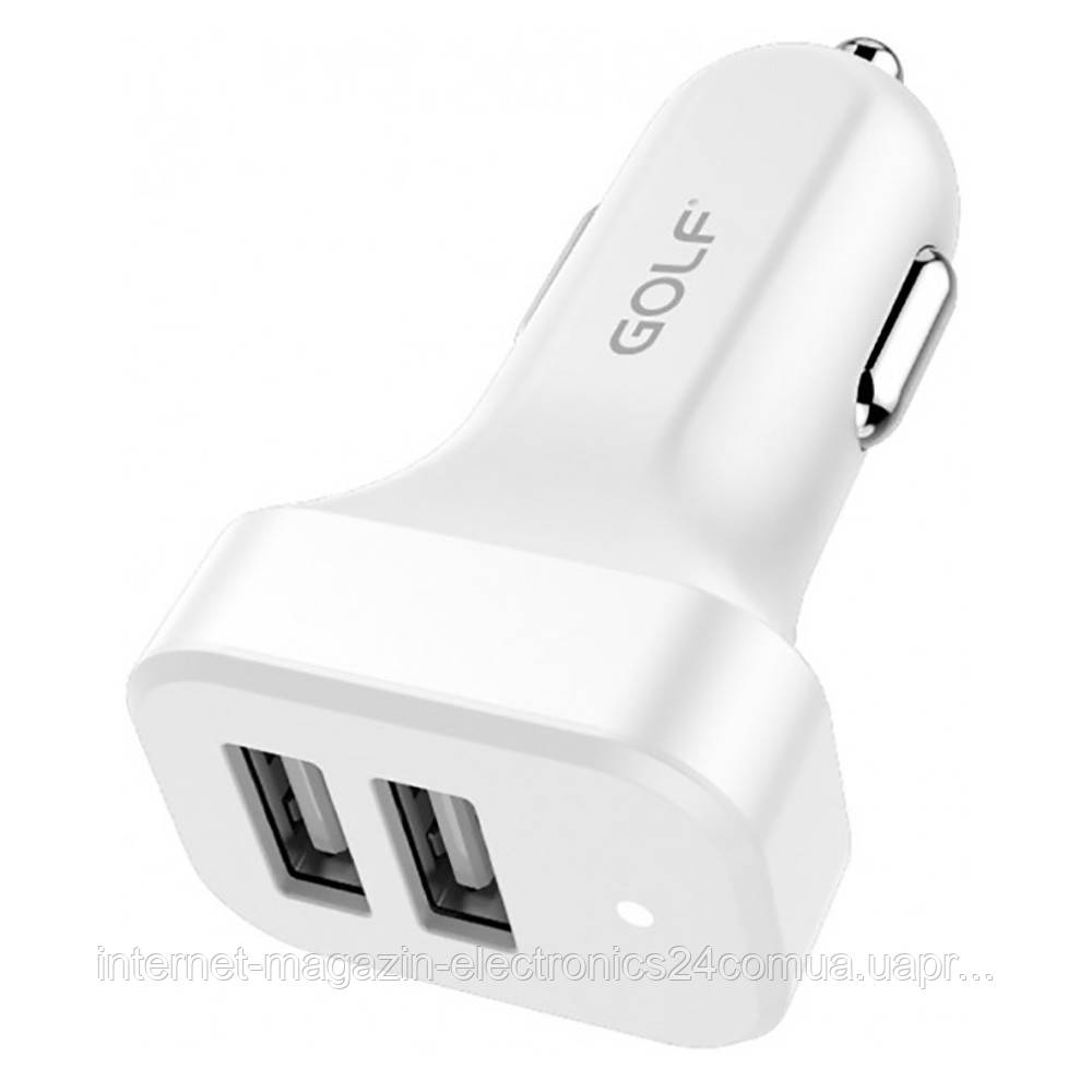 

Авто зарядка в прикуриватель на 2USB GOLF GF-C11