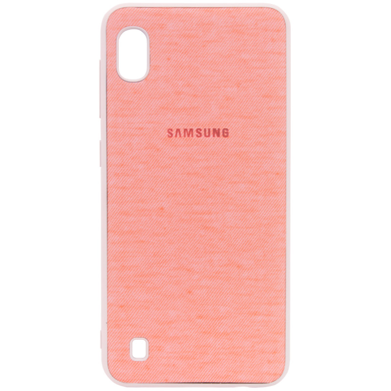 

TPU чехол Textile Logo для Samsung Galaxy A10 (A105F, Розовый