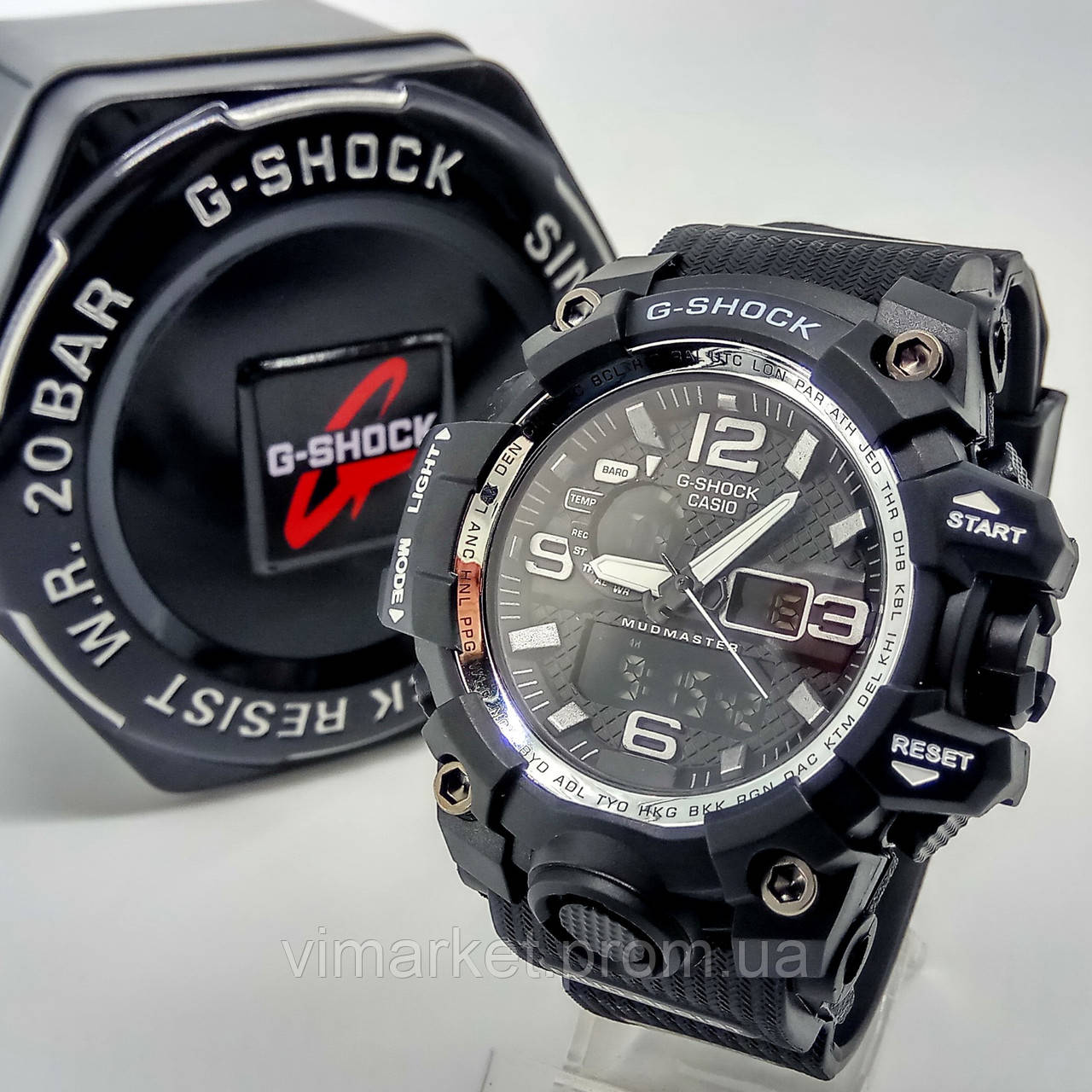 

Ударопрочные, влагозащищенные, спортивные наручные часы Casio G-Shock черного цвета хром