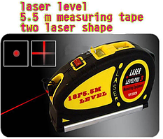 Рівень лазерний з рулеткою 5.5 м. Laser Level Pro 3 LV . Універсальний