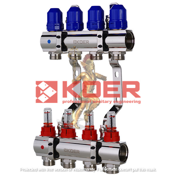 

Коллектор для теплого пола с расходомерам KOER 1”x4