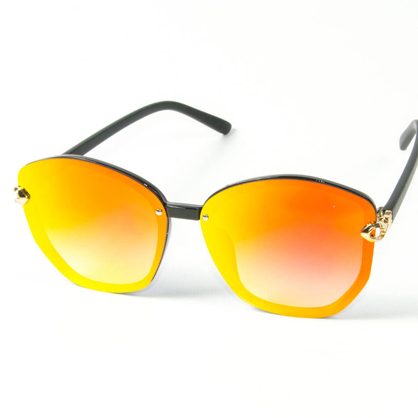 Женские солнцезащитные зеркальные очки (арт. 2347/2) оранжевые, фото 2