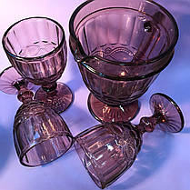 Набор 6 бокалов и графин Виктори из толстого розового стекла, фото 2