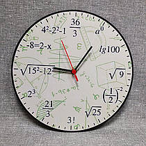 Годинники настінні Приклади. Для кабінету математики. Салатові написи