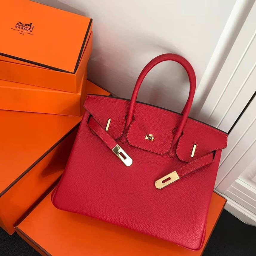 

Красная кожаная женская сумка Hermes Birkin 35см. Натуральная кожа. Люкс, фирменная упаковка!, Красный