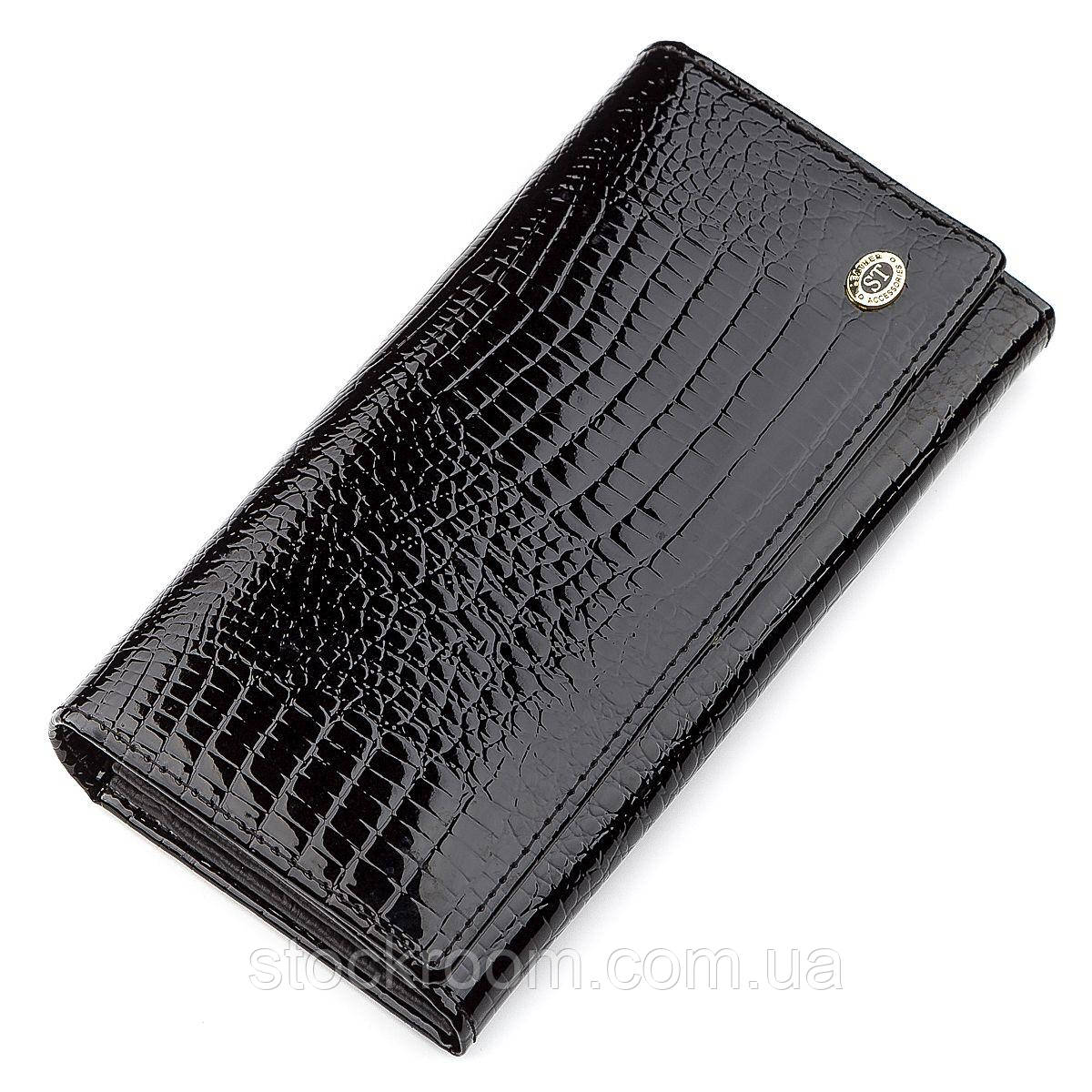 

Кошелек женский ST Leather 18390 (S2001A) из лакированной кожи Черный, Черный