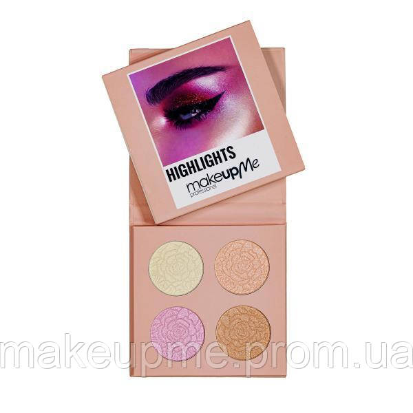 

Палетка хайлайтеров 4 оттенка Make Up Me HLS4 - HLS4