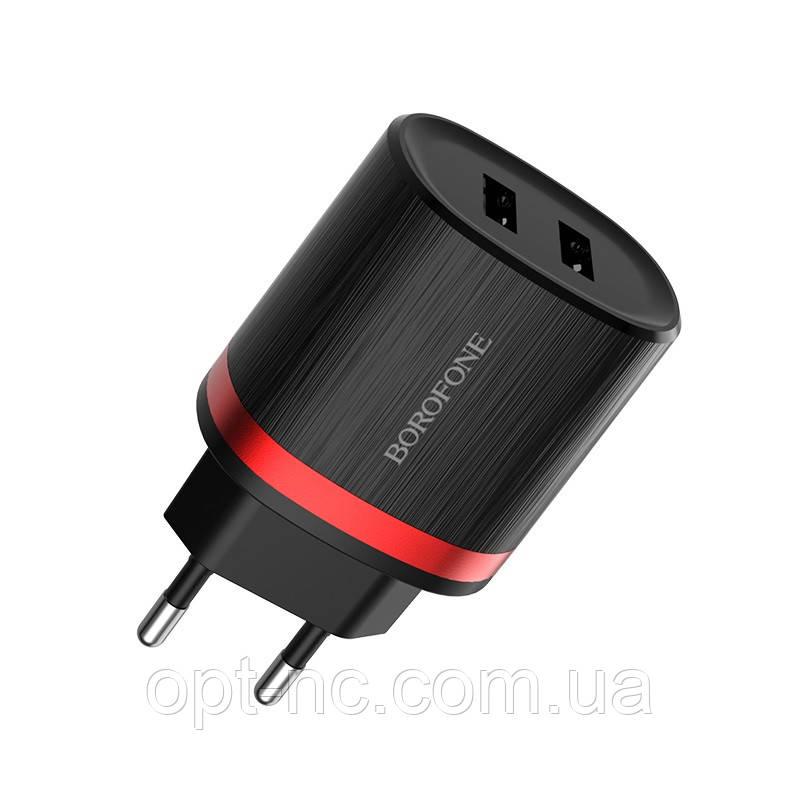 

Сетевое Зарядное Устройство Borofone BA7A 2 USB 2.1A Цвет Чёрный