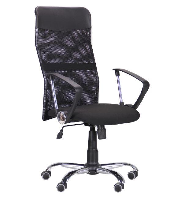Кресло Ultra Хром сиденье C-1/спинка Сетка черная, вставка Скаден черный