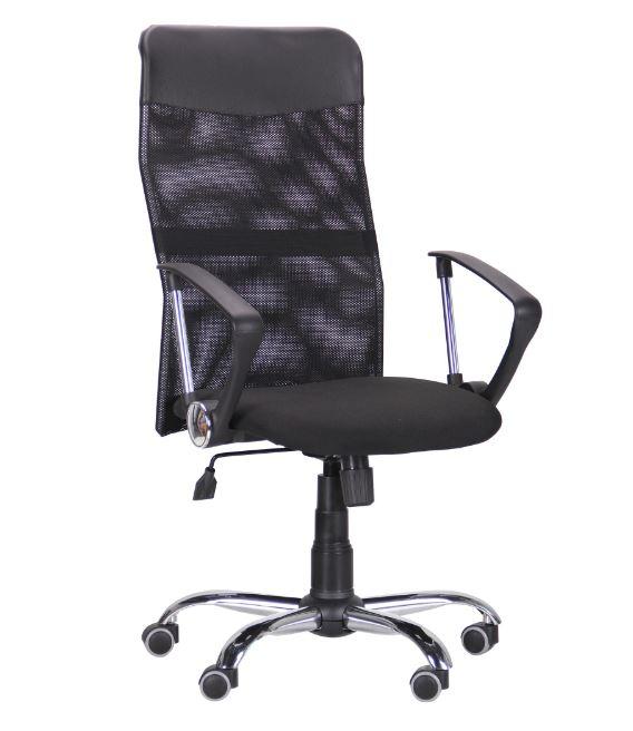 Кресло Ultra Хром сиденье C-1/спинка Сетка черная, вставка Скаден черный (Фото 2)