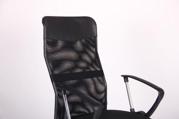 Кресло Ultra Хром сиденье C-1/спинка Сетка черная, вставка Скаден черный (Фото 6)