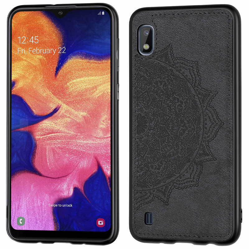 

TPU+Textile чехол Mandala с 3D тиснением для Samsung Galaxy A10 (A105F), Черный