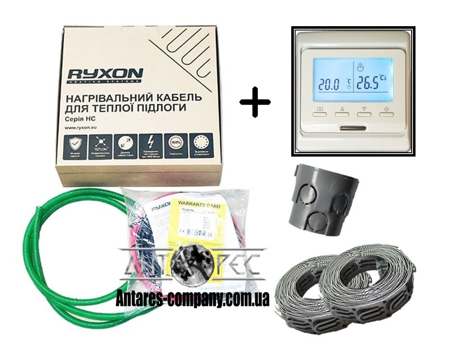 Двожильний кабель Ryxon HC-20 обігрів (1.5м2) в комплекті з програматором E-51 (KIT3203)