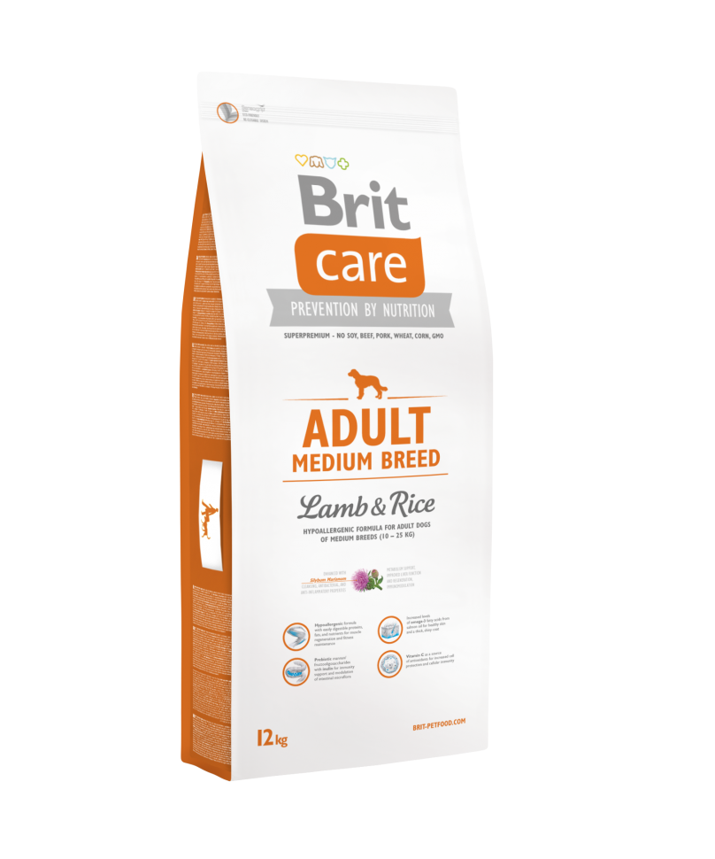 

Сухой корм Brit Care Adult Medium Breed Lamb & Rice для собак средних пород с ягненком и рисом 12 кг