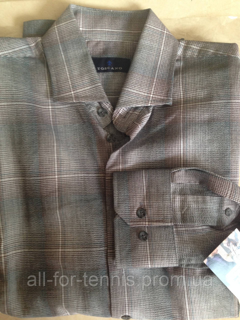 

Мужская рубашка с длинным рукавом Toscano NEW Gray Mens Long-Sleeve Button Down Plaid Shirt оригинал (size M)