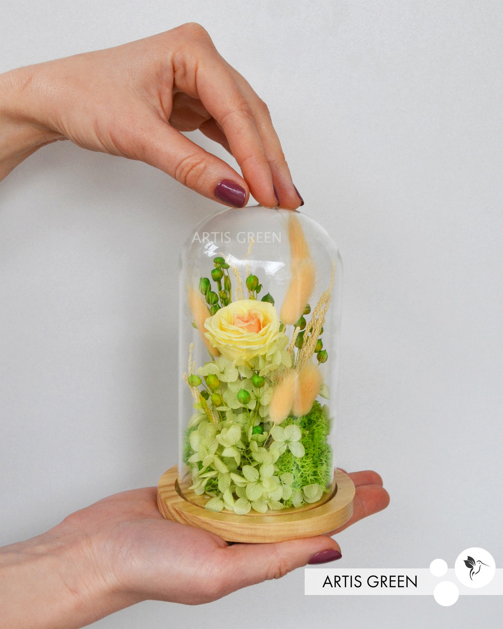 

Долговечная роза в колбе «Lemon&orange»