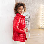 Червона стьобаний куртка весна-осінь комір стійка, фото 2