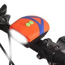 Велосипедный звонок + велофара 3LED,  waterproof