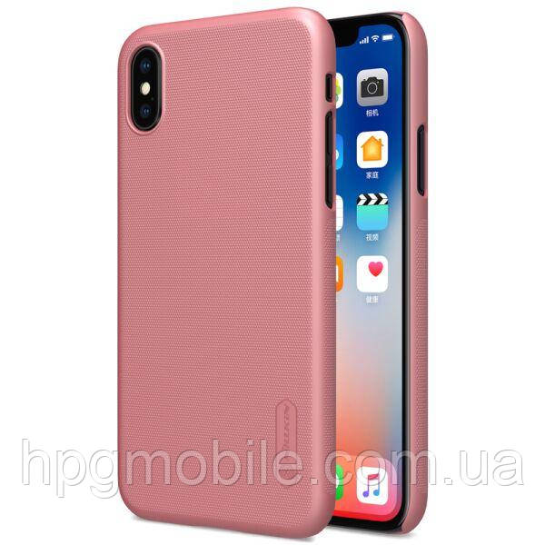 

Чехол для iPhone X, iPhone XS - Nillkin Super Frosted Shield, матовый, пластик Розовый