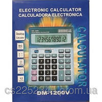 Деловой настольный калькулятор casio dm-1200v, металлическое покрытие, кнопки - пластик, двойное питание