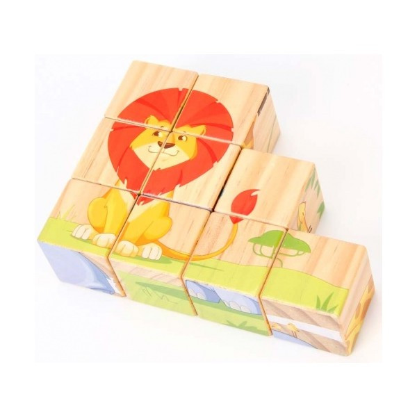 Кубики животные саванны деревянные