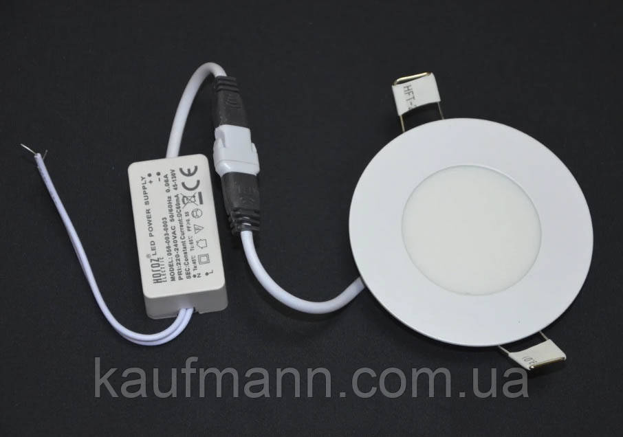 Светодиодный светильник 3W круг врезной 6400K Horoz Slim-3, цена 39 грн.,  купить Київ — Prom.ua (ID#1113509001)