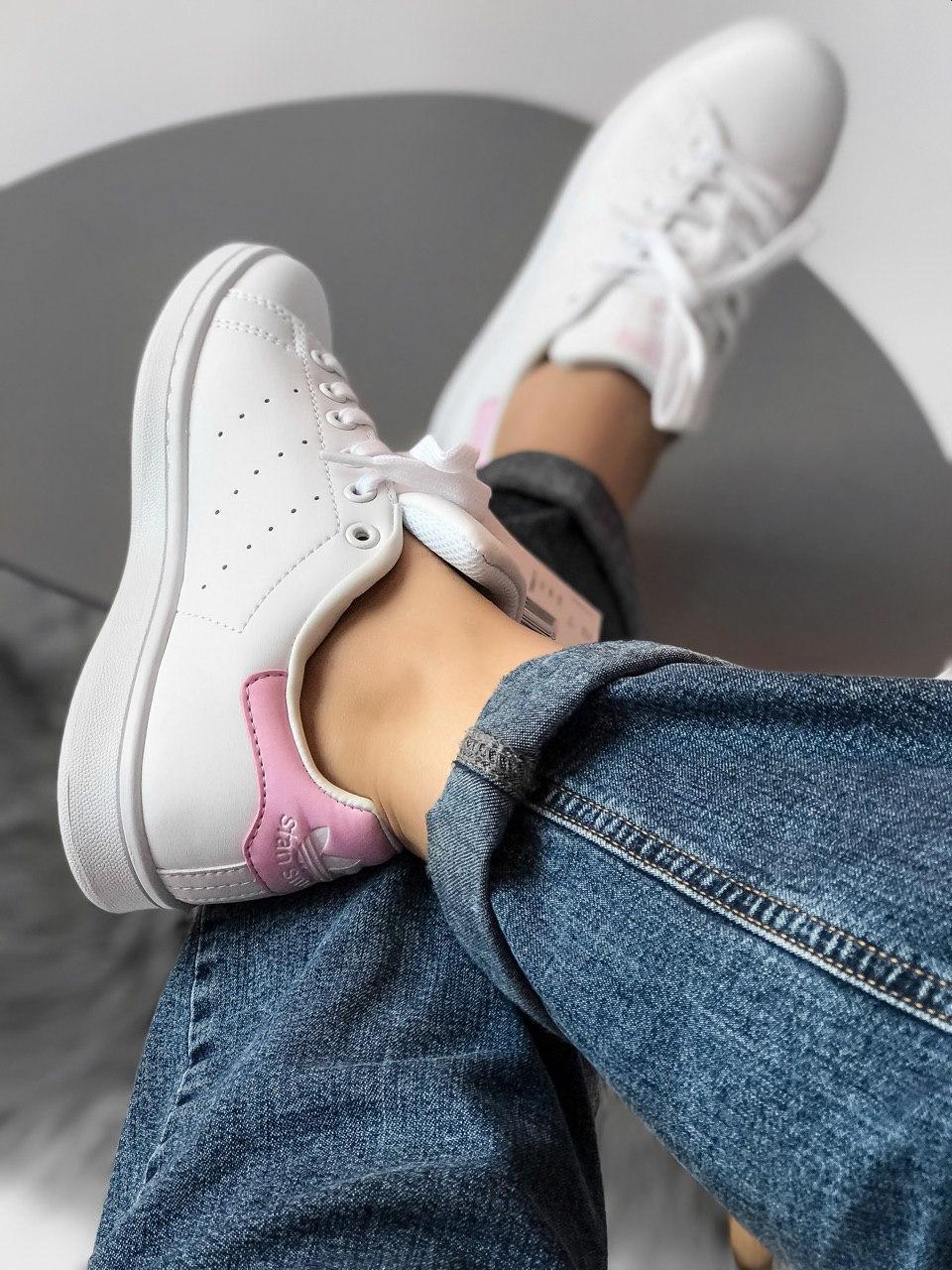 

Кроссовки в стиле Adidas Stan Smith White / Pink женские 39, Белый;розовый