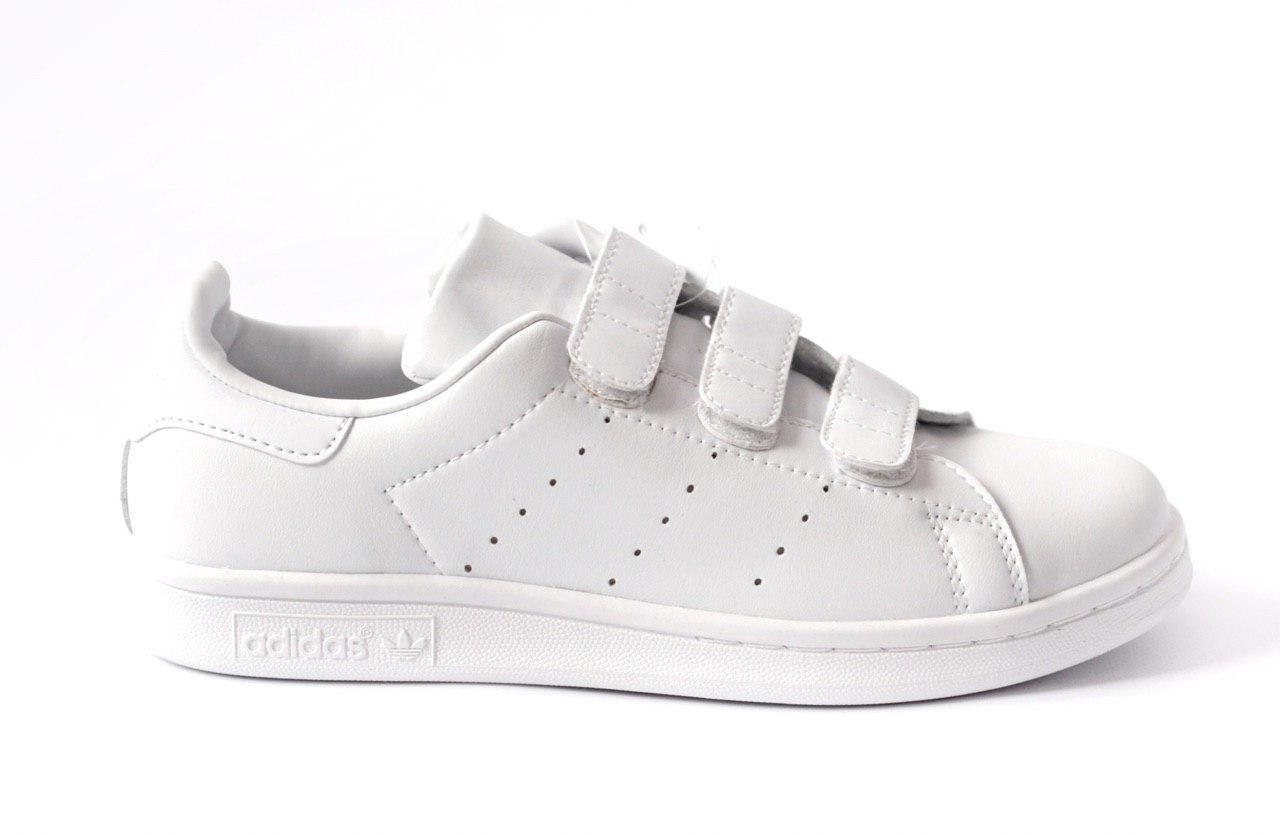 

Кеды в стиле Adidas Stan Smith Velcro White женские 39, Белый