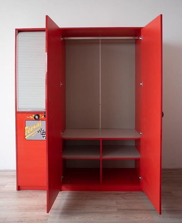 Детский Шкаф 3-дверный Форсаж красный (2)